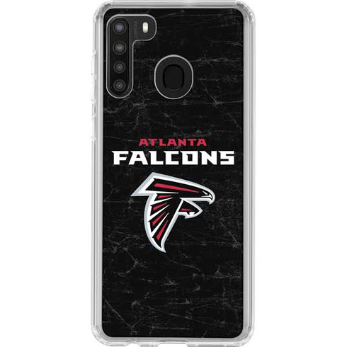 NFL Atlanta Falcons Distressed Galaxy A21 Clear Case