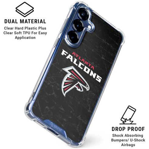 NFL Atlanta Falcons Distressed Galaxy S25 Plus Clear Case