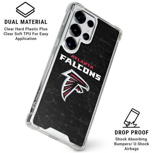 NFL Atlanta Falcons Distressed Galaxy S25 Ultra Clear Case