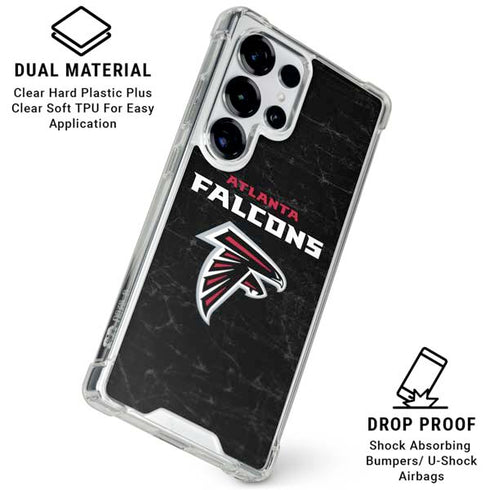NFL Atlanta Falcons Distressed Galaxy S26 Ultra Clear Case