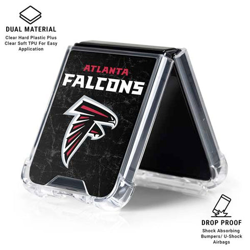 NFL Atlanta Falcons Distressed Galaxy Z Flip6 Clear Case