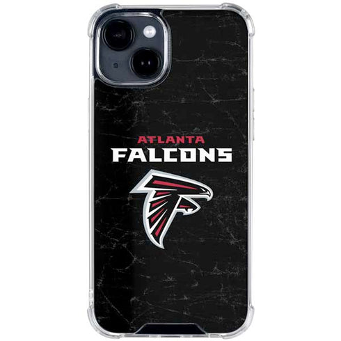 NFL Atlanta Falcons Distressed iPhone 15 Clear Case