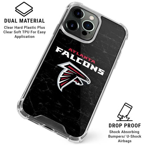 NFL Atlanta Falcons Distressed iPhone 16 Pro Max Clear Case
