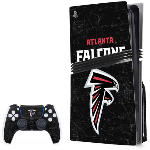 NFL Atlanta Falcons Distressed PS5 Pro Disk Bundle Skin