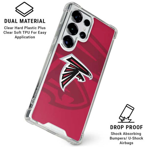 NFL Atlanta Falcons Double Vision Galaxy S25 Ultra Clear Case