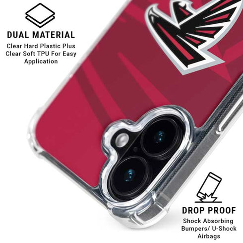 NFL Atlanta Falcons Double Vision iPhone 16 Plus Clear Case