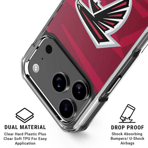 NFL Atlanta Falcons Double Vision iPhone 18 Pro Clear Case