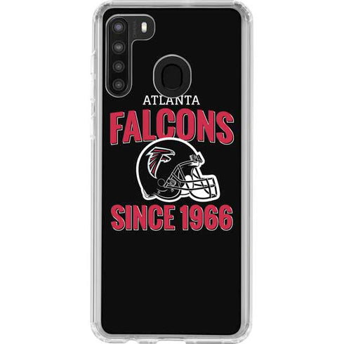 NFL Atlanta Falcons Helmet Galaxy A21 Clear Case