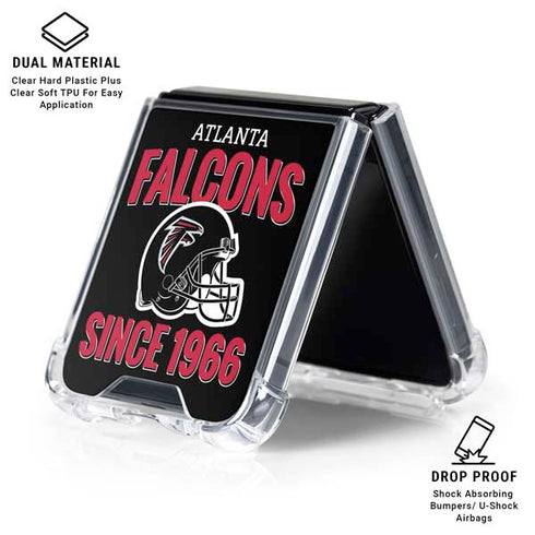 NFL Atlanta Falcons Helmet Galaxy Z Flip6 Clear Case