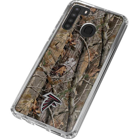 NFL Atlanta Falcons Realtree AP Camo Galaxy A21 Clear Case