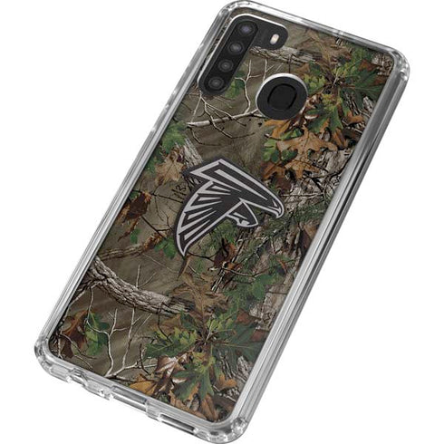 NFL Atlanta Falcons Realtree Xtra Green Camo Galaxy A21 Clear Case