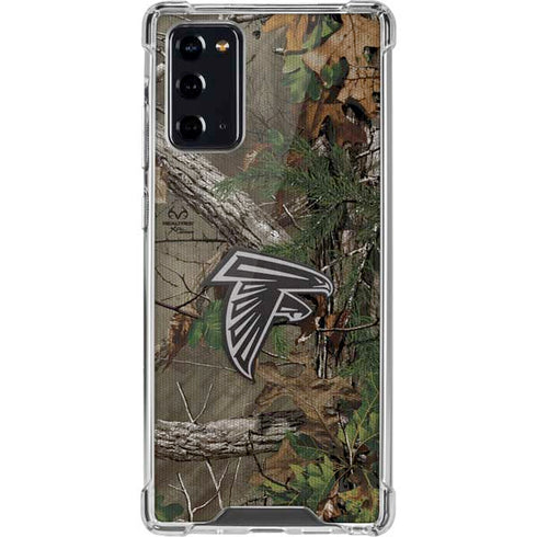 NFL Atlanta Falcons Realtree Xtra Green Camo Galaxy Note20 5G Clear Case