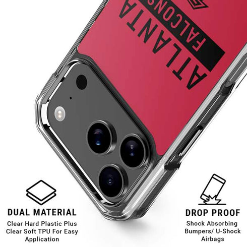NFL Atlanta Falcons Red Performance Series iPhone 18 Pro Clear Case