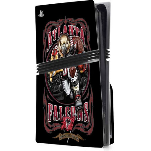 Liquid Blue NFL Atlanta Falcons Running Back PS5 Pro Disk Console Skin