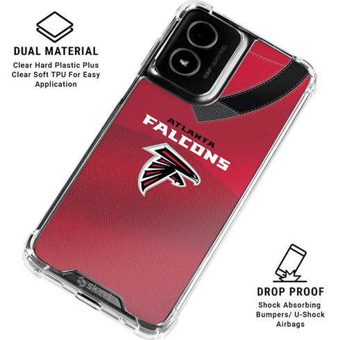 NFL Atlanta Falcons Team Jersey Moto G Power 5G (2024) Clear Case
