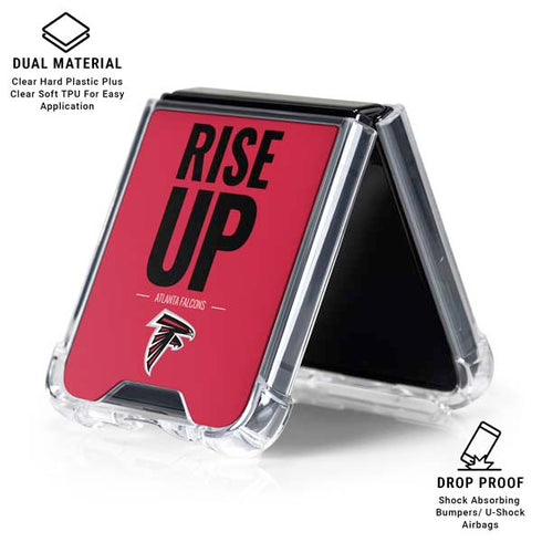 NFL Atlanta Falcons Team Motto Galaxy Z Flip6 Clear Case