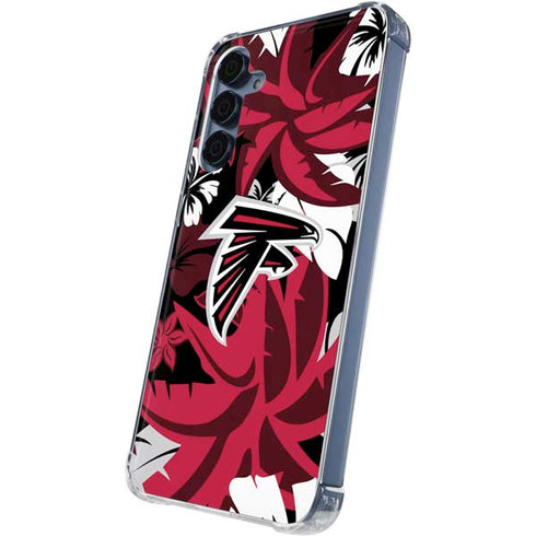 NFL Atlanta Falcons Tropical Print Galaxy A35 5G Clear Case