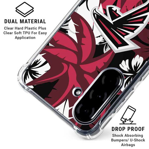 NFL Atlanta Falcons Tropical Print Galaxy A36 5G Clear Case