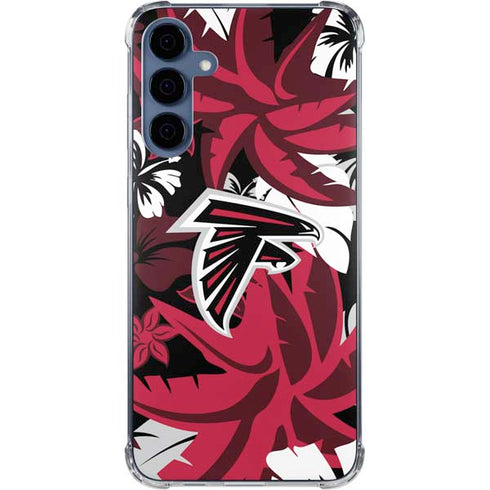 NFL Atlanta Falcons Tropical Print Galaxy A55 5G Clear Case