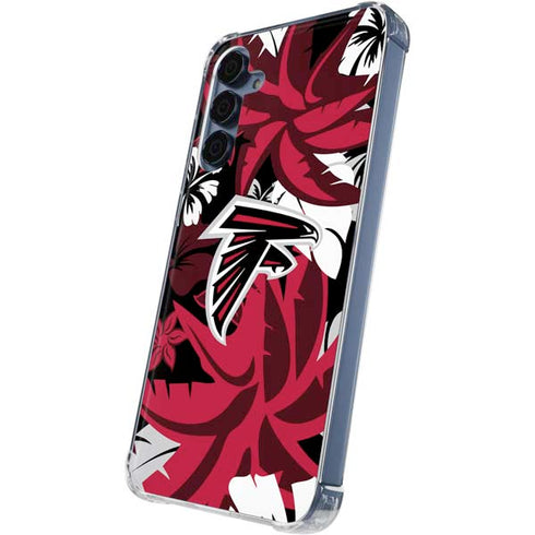 NFL Atlanta Falcons Tropical Print Galaxy A55 5G Clear Case