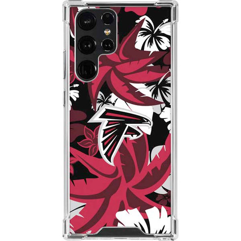 NFL Atlanta Falcons Tropical Print Galaxy S23 Ultra Clear Case