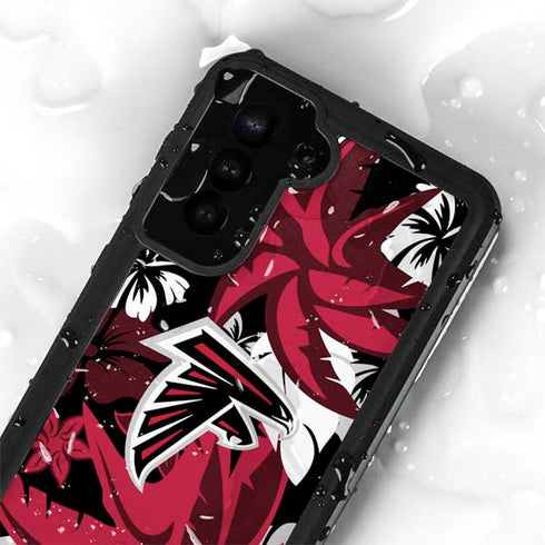NFL Atlanta Falcons Tropical Print Galaxy S24 Plus Waterproof Case