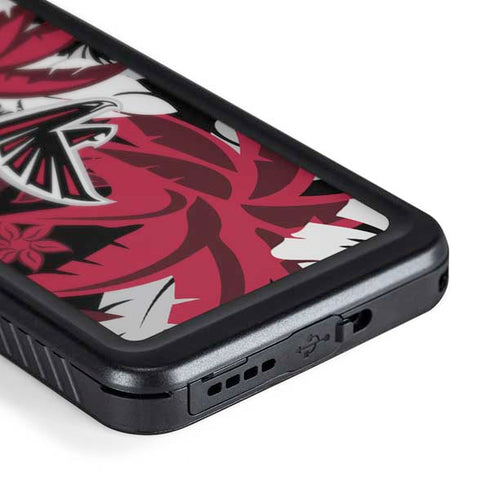NFL Atlanta Falcons Tropical Print Galaxy S24 Waterproof Case
