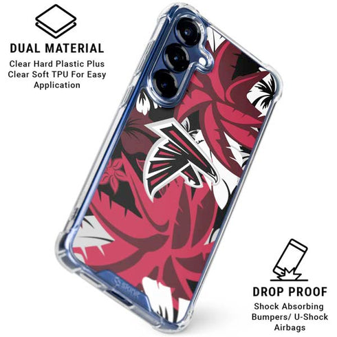 NFL Atlanta Falcons Tropical Print Galaxy S25 Plus Clear Case