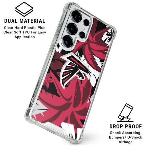 NFL Atlanta Falcons Tropical Print Galaxy S25 Ultra Clear Case