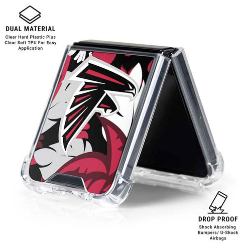 NFL Atlanta Falcons Tropical Print Galaxy Z Flip6 Clear Case