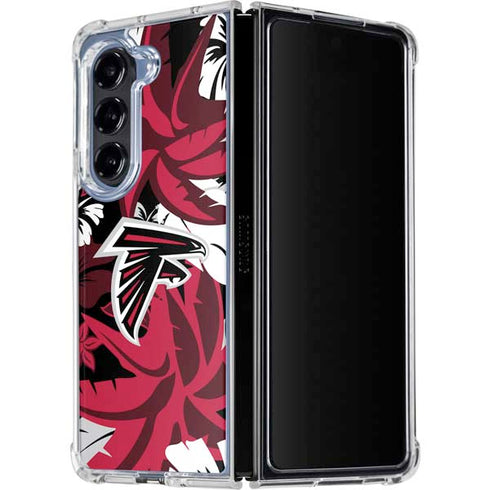 NFL Atlanta Falcons Tropical Print Galaxy Z Fold5 5G Clear Case
