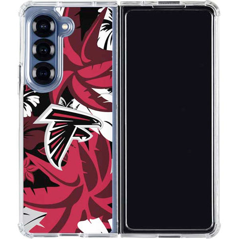 NFL Atlanta Falcons Tropical Print Galaxy Z Fold6 Clear Case
