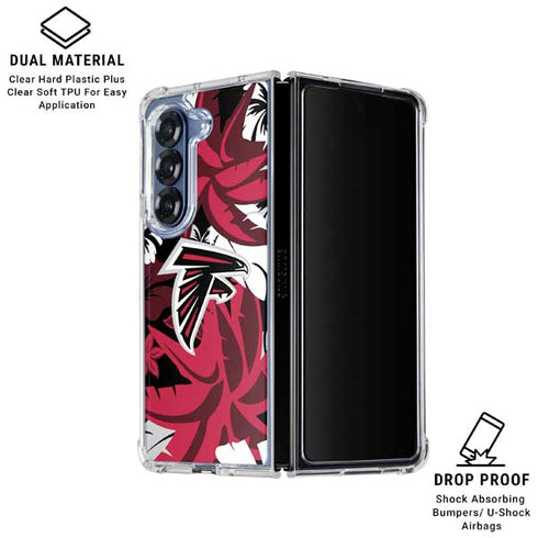 NFL Atlanta Falcons Tropical Print Galaxy Z Fold6 Clear Case