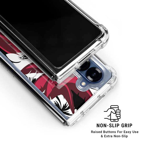 NFL Atlanta Falcons Tropical Print Galaxy Z Fold6 Clear Case