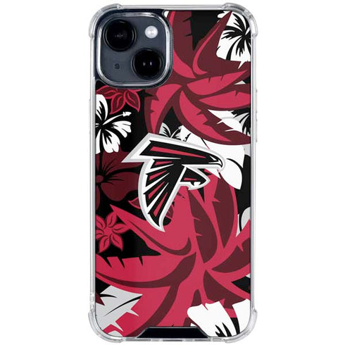 NFL Atlanta Falcons Tropical Print iPhone 15 Clear Case