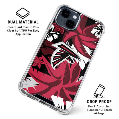 NFL Atlanta Falcons Tropical Print iPhone 15 Clear Case