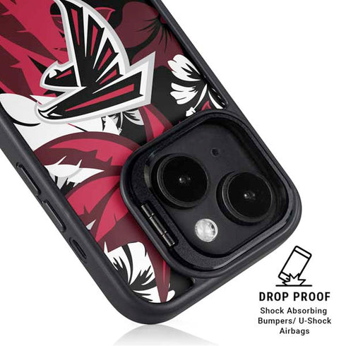 NFL Atlanta Falcons Tropical Print iPhone 15 Plus Kickstand Case