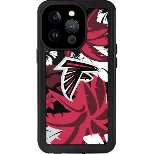 NFL Atlanta Falcons Tropical Print iPhone 15 Pro Waterproof Case