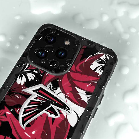 NFL Atlanta Falcons Tropical Print iPhone 15 Pro Waterproof Case