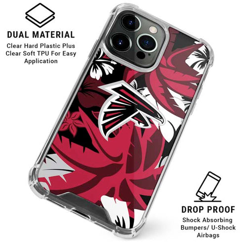 NFL Atlanta Falcons Tropical Print iPhone 16 Pro Clear Case