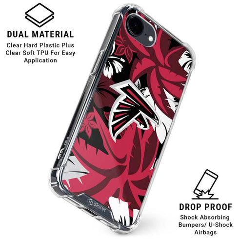 NFL Atlanta Falcons Tropical Print iPhone 16e Clear Case