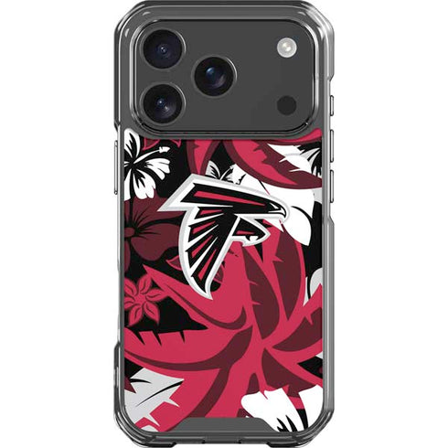 NFL Atlanta Falcons Tropical Print iPhone 18 Pro Clear Case