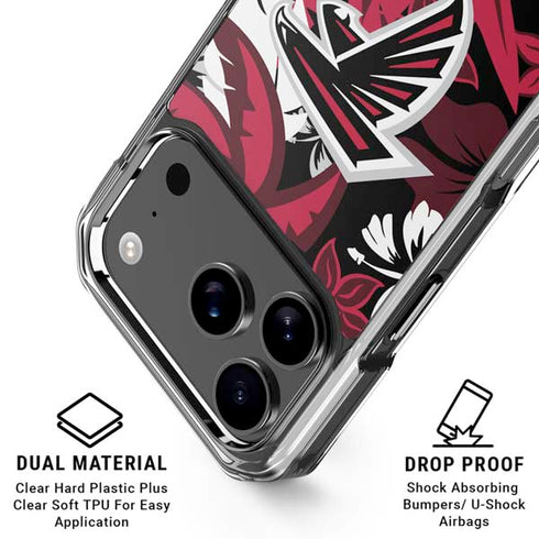 NFL Atlanta Falcons Tropical Print iPhone 18 Pro Clear Case