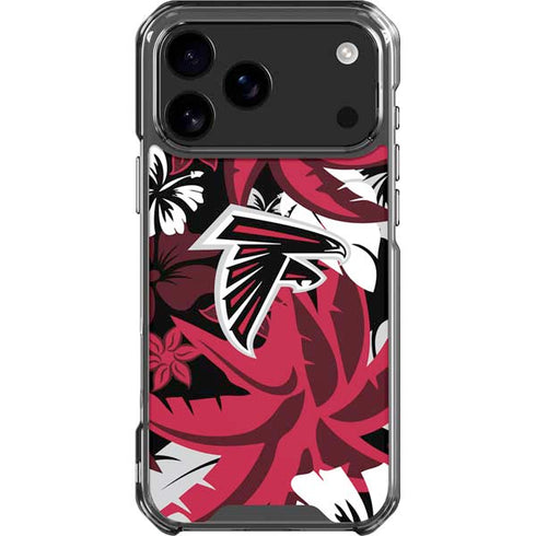 NFL Atlanta Falcons Tropical Print iPhone 18 Pro Max Clear Case