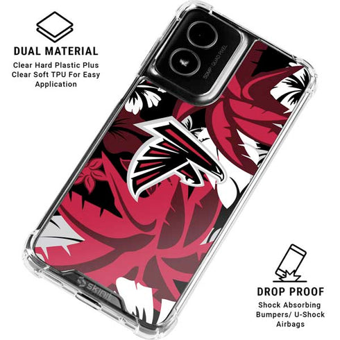 NFL Atlanta Falcons Tropical Print Moto G Power 5G (2024) Clear Case