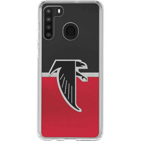 NFL Atlanta Falcons Vintage Galaxy A21 Clear Case