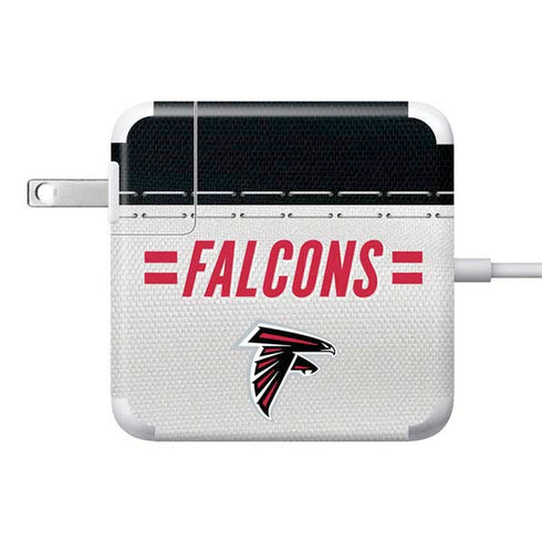 NFL Atlanta Falcons White Striped 85W Power Adapter (15 and 17 inch MacBook Pro Charger) Skin