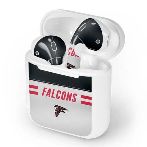 NFL Atlanta Falcons White Striped Apple AirPods Skin