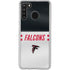 NFL Atlanta Falcons White Striped Galaxy A21 Clear Case