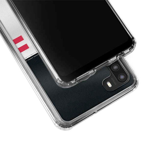 NFL Atlanta Falcons White Striped Galaxy A21 Clear Case